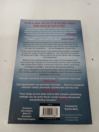 (paperback) cold as hell by lilja sigurdardottir & translated by quentin bates image 3