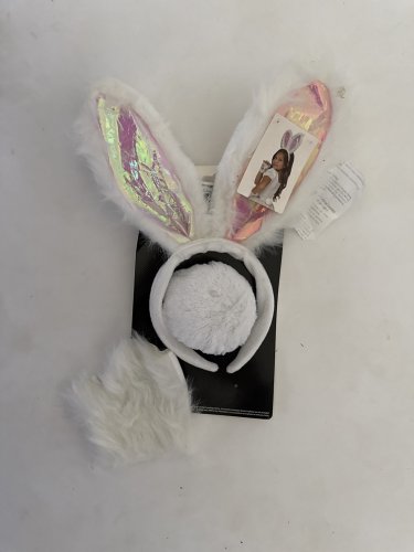 3PC GIRLS BUNNY COSTUME KIT - PINK AND WHITE image 2