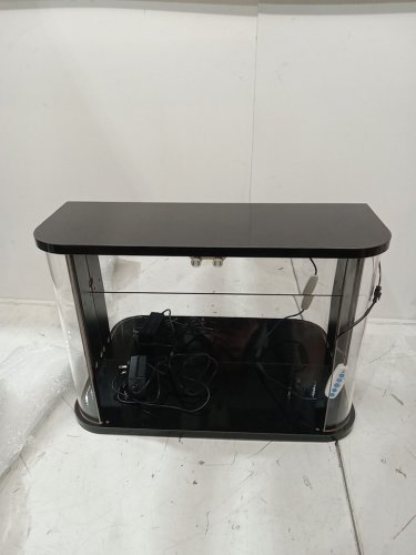 MODERN glass wooden showcase cabinet with led lights - 20" x 7.2" - black image 4