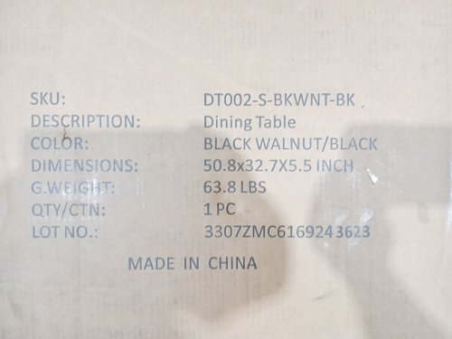 Soohow Solid Wood Round Dining Table - 47" - Brown/Black (Model: DT002-S-BKWNT-BK) image 9