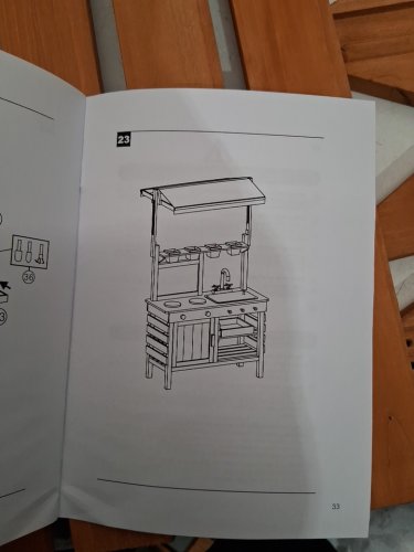costway Fir Wood Play Kitchen with Adjustable Canopy and Sink - natural(model: tp10274na) image 10