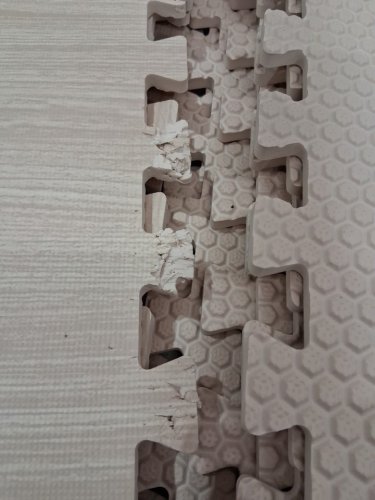 12PK Interlocking Exercise Foam Mats - 24" x 24" - LIGHT WALNUT WOOD image 3