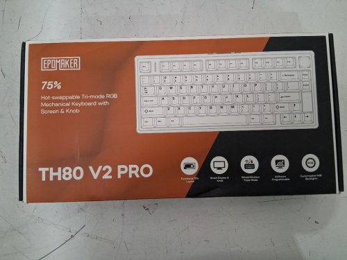 EPOMAKER TH80 V2 PRO 75% Wireless Gaming Keyboard with Screen AND Knob - SWAPPABLE - CUSTOMIZABLE RGB BACKLIGHTS -SEA SALT SILENT V2 SWITCHES - BLUETOOTH 2.4GHZ AND WIRED CONNECTIONS - BLACK (TH80 V2 PRO) image 3