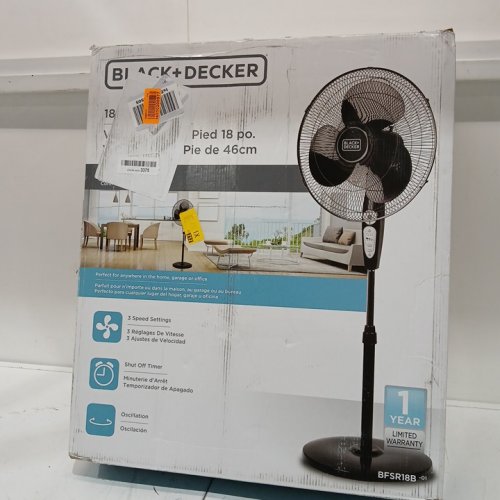 BLACK + DECKER STAND FAN WITH REMOTE - 16" DIAMETER - BLACK (MODEL: BFSR16B-01) image 2