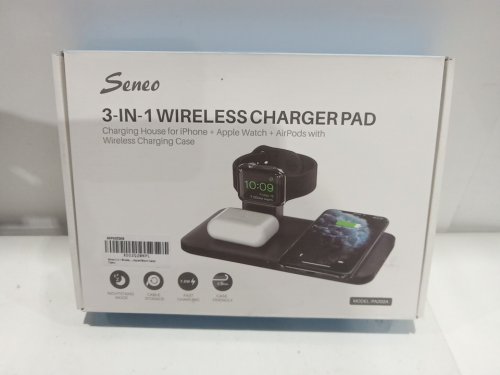 Seneo 3-In-1 Wireless Charger Pad with Detachable & Magnetic Wireless Charging Stand - 7.5W - black (Model: PA202A) image 2