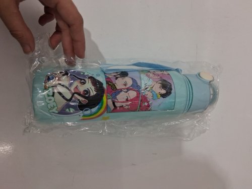 k-pop demon hunters trio art flip straw water bottle - 27oz - teal image 2