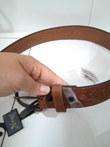 Natural Reflections Textured Floral genuine Leather Belt -  extra large - brown (style: 6558300 / 2837351) image 3