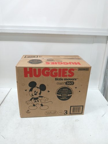 168pk Huggies Little Movers diapers HuggFit with 360° Waistband - Size 3 - mickey mouse image 2