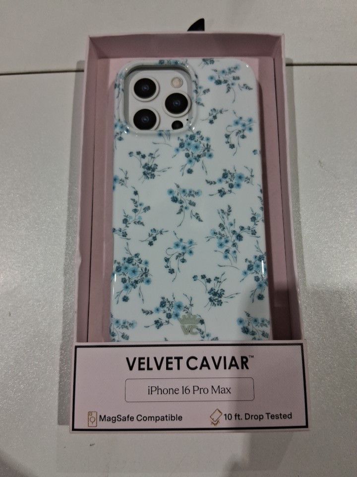 VELVET CAVIAR phone case compatible with magsafe - iphone 16 PRO MAX - French Blue Floral image 2