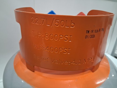 VEVOR Refrigerant Recovery Tank with Y-Valve for Liquid/Vapor - 400PSI - 50 LBS Capacity -Orange/Gray image 5