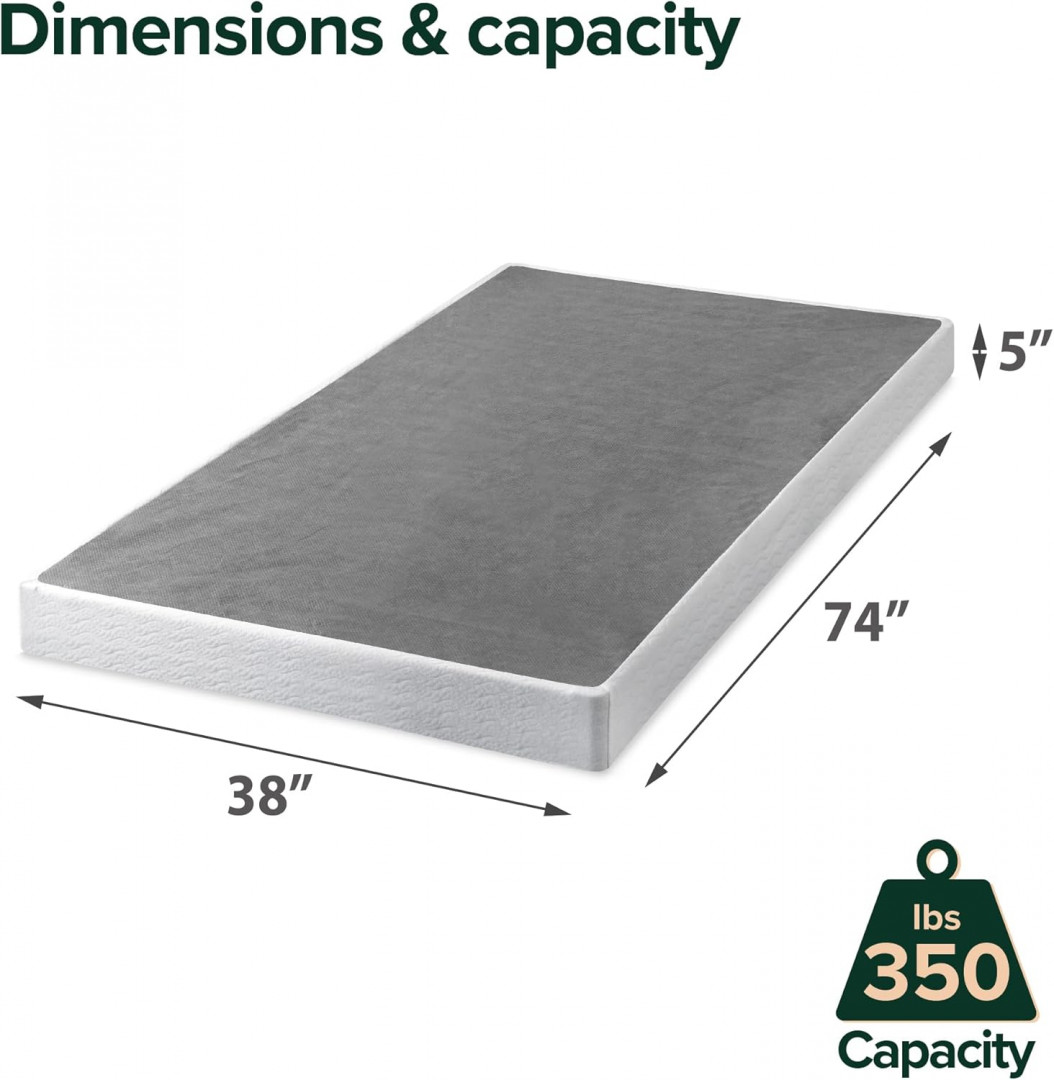 Zinus low profile strong metal smart box spring - 5" - twin - (model: zu-abs-5ts) image 2