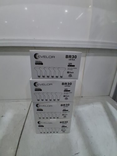 4 (6PK) Evelor LED BR30 Light Bulbs - 7W, 800LM, 5000K - WHITE- 24TOTAL (MODEL: BR30-7W5000K-6) image 2