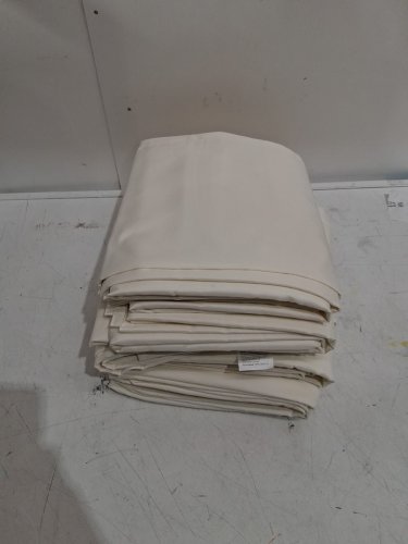 threshold rectangular machine washable tablecloth - 90" x 132" - beige image 2