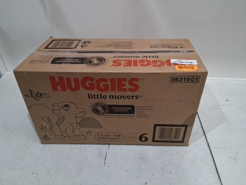 128PK HUGGIES LITTLE MOVERS HUGGFIT BABY DIAPERS WITH 360° WAISTBAND - SIZE 5 (MODEL: 5660200) image 2