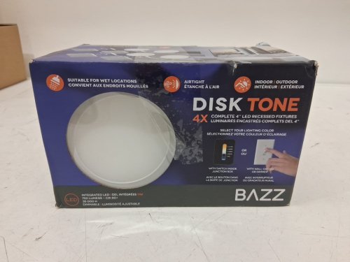 4PK BAZZ Dimmable Integrated LED Ceiling Lights - 11W / 120V / 50/60 HZ - White (Model: DISK4CCT4W4) image 2