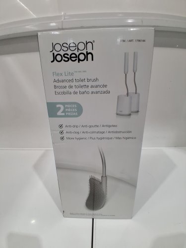 2PK JOSEPH JOSEPH FLEX LITE SILICONE TOILET BRUSH WITH SLIMLINE HOLDER SET - WHITE (MODEL: 1796144) image 2