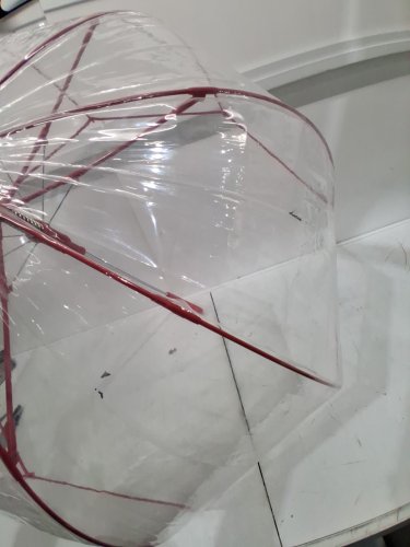 Weather Station Clear Dome Rain Umbrella - 31" - RED/CLEAR image 4