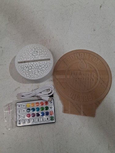 lcfhome edmonton oilers led light - 6.5" - cracked white image 2