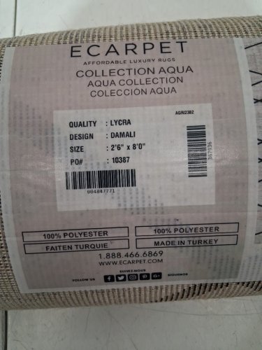 ECARPET Aqua Damali collection Area rug - 2ft 6" x 8ft - grey/black - (model:10353) image 3