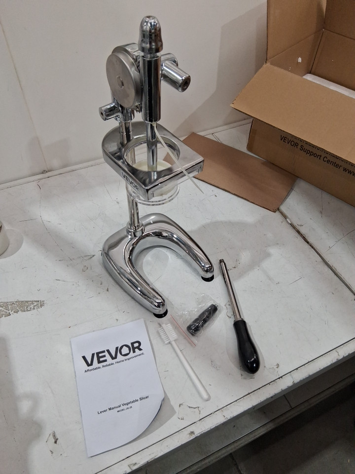 manual commercial French fry potato cutter extruder press machine - 8.46" x 7.48" x 23.23" - Stainless Steel (MODEL: JG-28) image 2