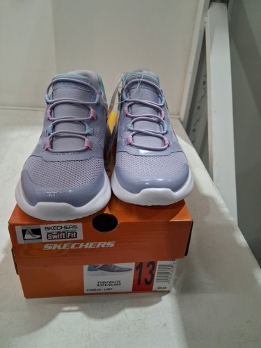 GIRLS SKECHERS SNEAKERS - SIZE 13 - LAVENDER, TEAL, PINK AND WHITE (STYLE: 2001659) image 2