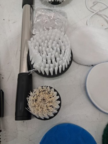 depcler Electric Spin Scrubber - 4000mAh Battery, 380-500 RPM, 8 Replaceable Brush Heads, Adjustable Handle - white image 4