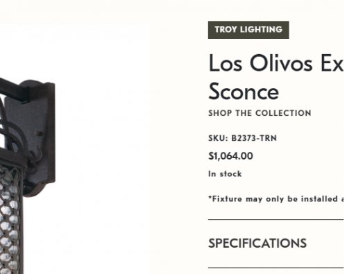 LOS OLIVOS IORN WALL LANTERN - 10.5" X 20.5" - BLACK (MODEL: B2373-TRN) image 2
