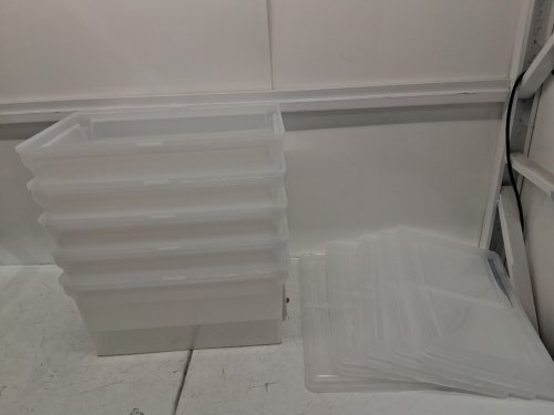 5PK IRIS SPLIT-LID FILE ORGANIZER, LETTER-SIZE - 4QT - PEARL (MODEL: FB-31) image 3