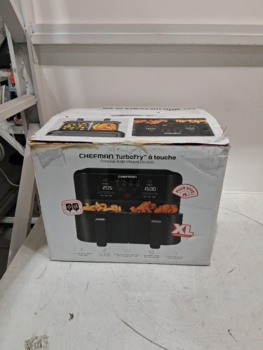 CHEFMAN TURBOFRY TOUCH SCREEN DUAL BASKET AIR FRYER - 9QT. TOTAL CAPACITY - BLACK (MODEL: RJ38-SQPF-45TDB-ca) image 2