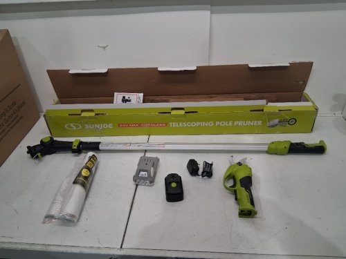 sun joe cordless rechargeable telescoping pole pruner and lopper tool - 24v/4ft - 5.8ft - green (model: 24v-lrpl2-lte-sjg) image 3