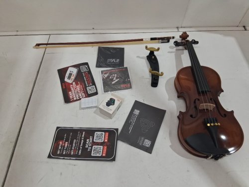 Pyle Plywood Violin Stringed Instrument with accessories- 1/4 size - maple - (Model: pgviln14) image 3