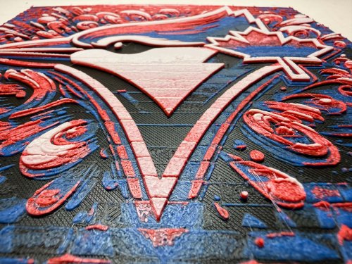 8"x8" 3D Printed - Toronto Blue Jays - Shiny Edition- MLB - Textured Photo image 2