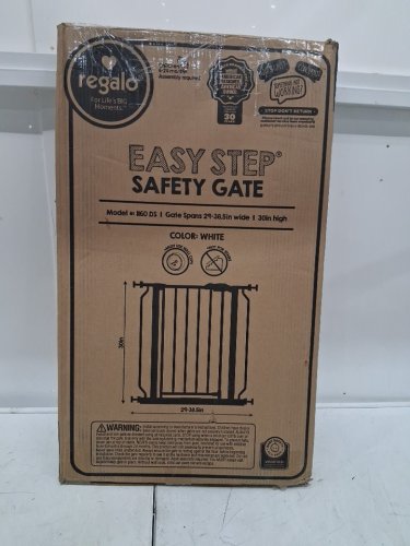 REGALO EASY-STEP METAL WALK-THROUGH SAFETY GATE - 29'' - 38.5" x 30" - WHITE - (MODEL: 1160DS) image 2