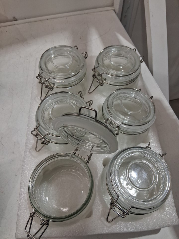 6PK Ulodimi Food Storage Jars with Airtight Lids for Kitchen Organization - 17OZ - CLEAR image 4