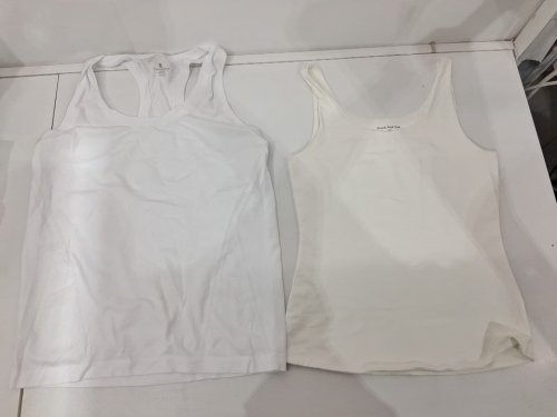 2 ASSORTED WOMEN'S TANK TOPS - MEDIUM  - TUFF ATHLETICS / FRANK AND OAK - white/off white image 2
