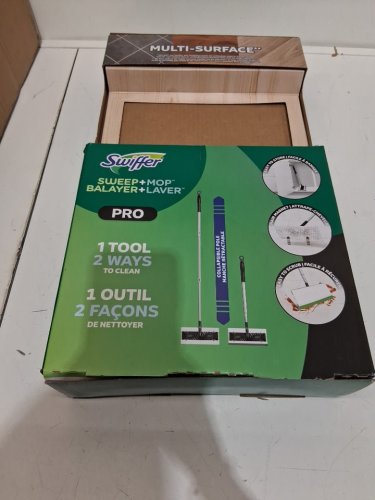 Swiffer Pro Sweep + Mop Starter Kit with Dry sweeping & Wet mopping cloths - green/black (model: 2842580) image 2