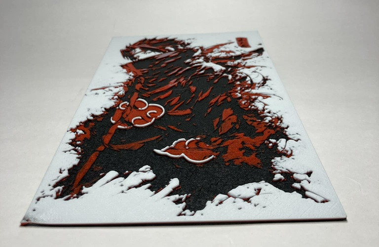 9"x5" 3D Printed - Itachi Uchiha - From the anime, Naruto- Textured Photo image 2