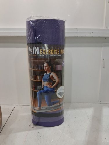 2pc cap Barbell 1/2" High Density Exercise Yoga Mat with knee pad - 24" X 71" - purple  (model: mtis-6523-12pl-k) image 4