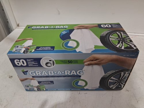 60PK Grab-A-Rag Washable Microfibre Rags - WHITE (MODEL: 3330346) image 2