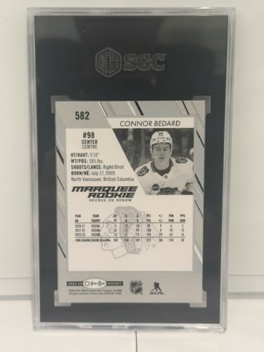 SGC GRADED 9.5 MT+ 2023-24 O-PEE-CHEE CONNOR BEDARD MARQUEE ROOKIE CARD #582 image 2