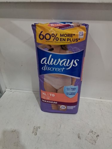 28PK Always Discreet Adult Women Incontinence Underwear, Doubles as Postpartum Underwear, Size XL - Up to 100% Bladder Leak Protection image 2