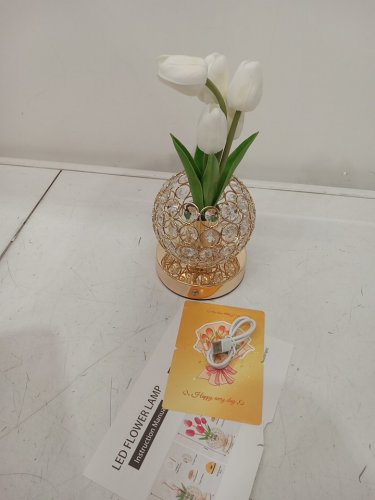 ZQPBLED crystal Tulip Table touch Lamp with 3 Colors - 11" - white image 3