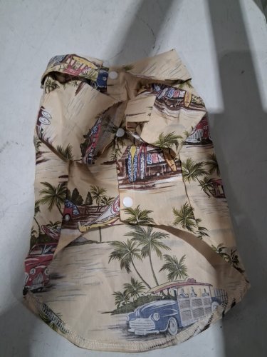 Estink Soft and Breathable Hawaiian style pet shirt -large -beige/red (model: 6ODE4UQN0LD0) image 2