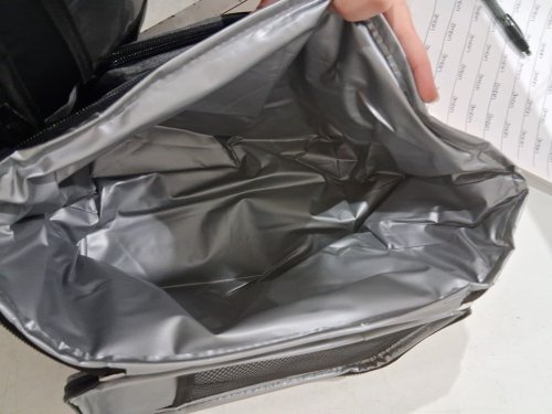 INSULATED LUNCH BAG WITH ADJUSTABLE CARRYING STRAP - 10L - GREY/BLACK image 3
