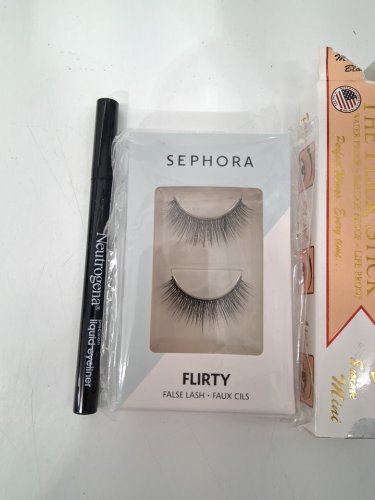 4 ASSORTED makeup products - assorted brands, types and uses - neutrogena eyliner / sephora lashes / the flick stick eyeliner / ardell brow lamination image 2