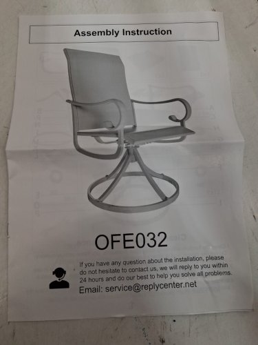 2pk outsunny Swivel Patio Chairs with Curved Armrests and Mesh Seat - 264lbs max - grey - (model: ofe032gl) image 15