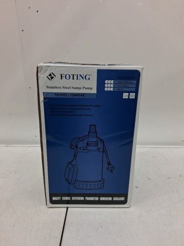foting submersible water pump with automatic float switch - 1hp - 4600gph - lift water up to 32ft upward - stainless steel/silver (model: q90054r) image 2