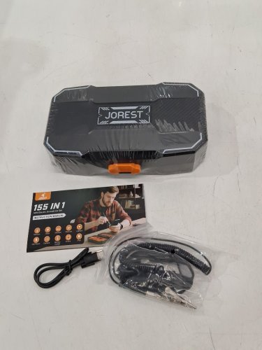 JOREST 155-in-1 Mini Electric Screwdriver Set - Precision Power Screwdriver with 5 torque levels, repair tool kit - black/orange image 3