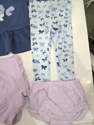 5 assorted baby CLOTHES - LONG SLEEVE TOP, LONGPANTS, SHORTS - 24m - BLUE/PURPLE/BURGUNDY image 4