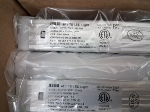 6PK JESLED T5 LED TUBE LIGHT BULBS - 4FT - 20W - 2200LM - 6000K-6500K - clear (MODEL: SWT82736B3120AA6) image 4